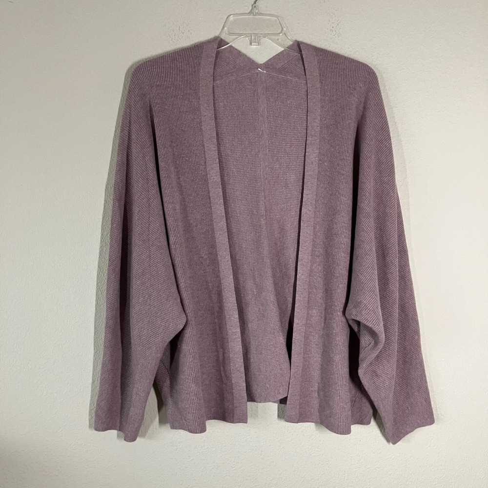 LULULEMON Boxy Cotton-Blend Knit Wrap Cardigan M Athleisure Loungewear Purple